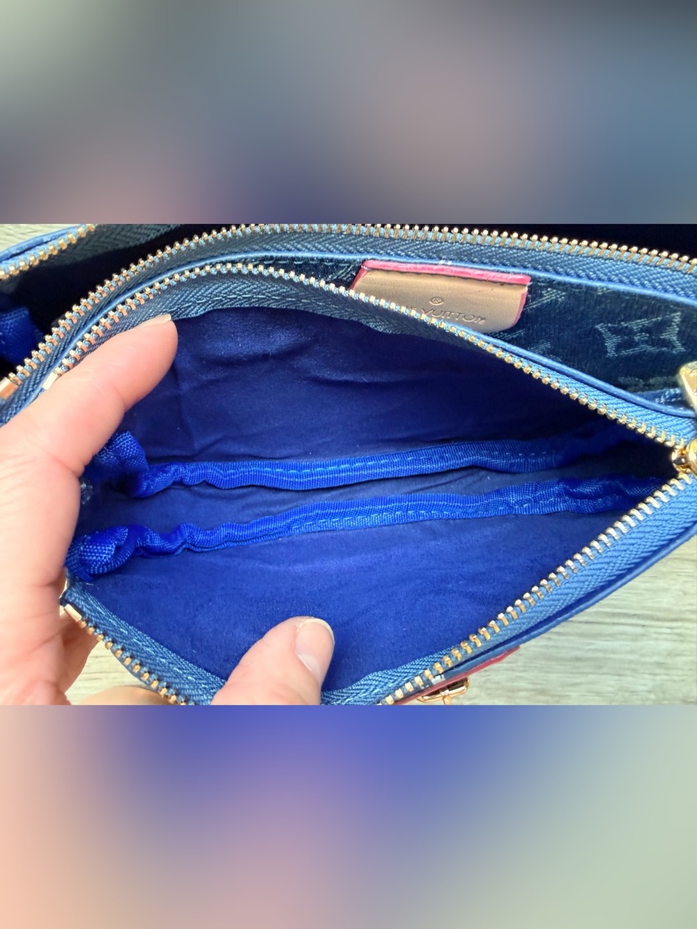 FULL SET NEW Louis Vuitton Denim Monogram Multi Pochettes Handbag w Coin Purse - Picture 14 of 15